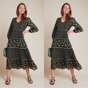 Anthro Karoline tiered maxi dress
